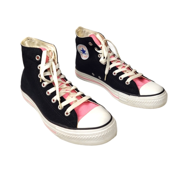 Converse Shoes - Converse All Star Black and Pink High Top Sneakers